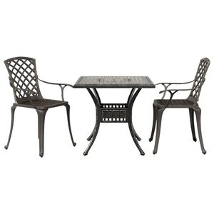 vidaXL 3-tlg. Bistro-Set Bronzen Aluminiumguss