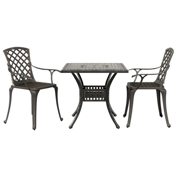 vidaXL 3-tlg. Bistro-Set Bronzen Aluminiumguss