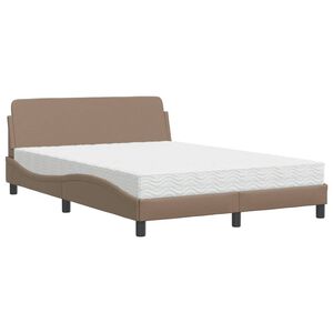 vidaXL Bett mit Matratze "Dover" Cappuccino-Braun 140x200 cm Kunstleder