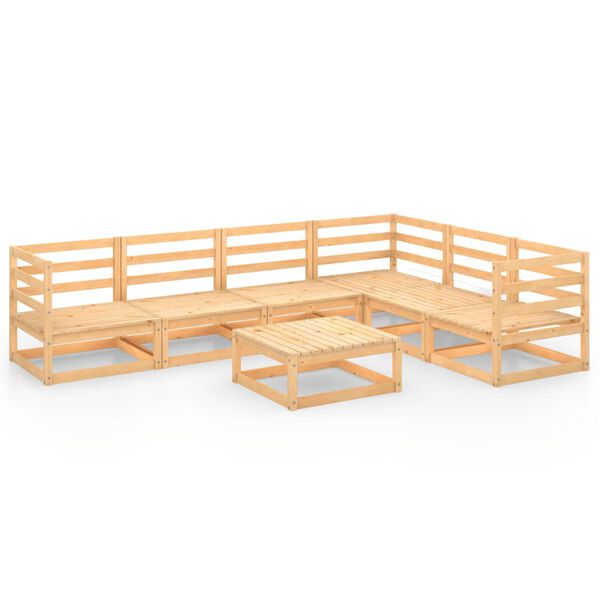 vidaXL 7-tlg. Garten-Lounge-Set Massivholz Kiefer