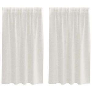 vidaXL Voile-Vorhang mit Vorh&auml;ngen 2 pcs Creme 140 x 140 cm Polyester