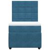 vidaXL Boxspringbett mit Matratze Blau 90x190 cm Samt