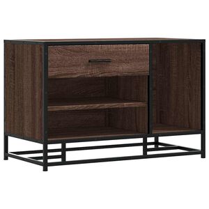 vidaXL Schuhbank Braun Eichen-Optik 80x40x53,5 cm Holzwerkstoff Metall