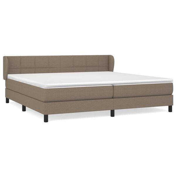 vidaXL Boxspringbett mit Matratze Taupe 200x200 cm Stoff