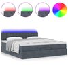 vidaXL Ottoman-Bett mit Matratze & LEDs Dunkelgrau 160x200 cm Samt