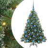 vidaXL Künstlicher Weihnachtsbaum mit 150 LEDs Grün 120 cm PE und PVC