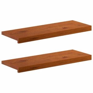 vidaXL Stufenmatten 2 Stk. 80 x 25 x 2 cm Braun Massivholz Eiche