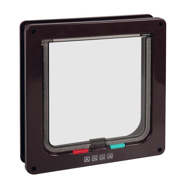 Karlie Katzenklappe Porta 4-Wege-Verschluss 23,5x5x25,2 cm Braun