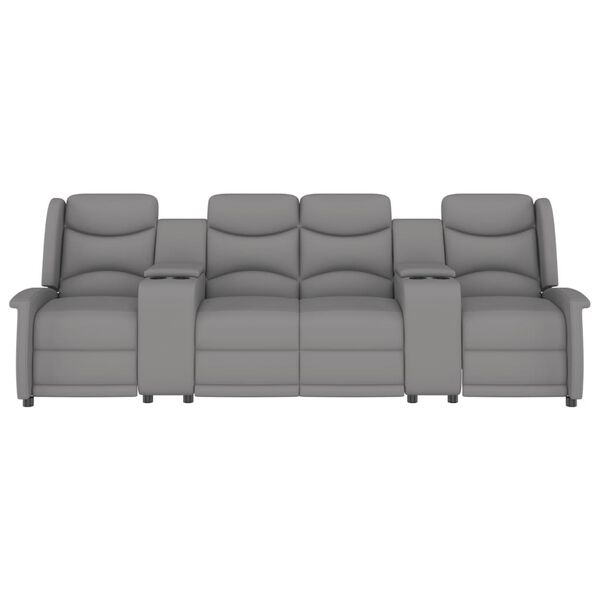 vidaXL 4-Sitzer Massagesessel mit Getr&auml;nkehalter Hellgrau