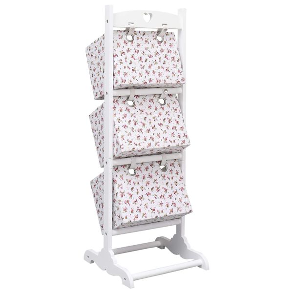 vidaXL 3-stufiges Korbregal Blumenmuster 35 x 35 x 102 cm Holz