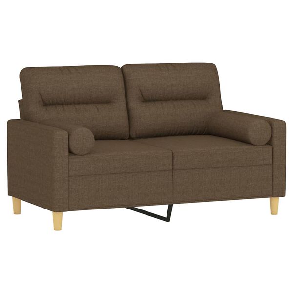 vidaXL 2-Sitzer-Sofa mit Kissen Braun 120 cm Stoff