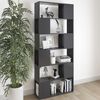 vidaXL B&uuml;cherregal Raumteiler Hochglanz-Grau 80x24x186cm Holzwerkstoff