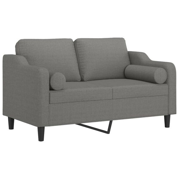 vidaXL 2-Sitzer-Sofa mit Kissen Dunkelgrau 120 cm Stoff