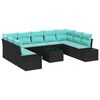 vidaXL Gartensofa-set 9 stk. 8-Sitzanzahl Schwarz und T&uuml;rkis