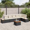 vidaXL Gartensofa-set mit Kissen 6 pcs Schwarz und Creme Polyrattan
