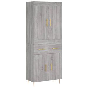 vidaXL Highboard Grau Sonoma 69,5x34x180 cm Holzwerkstoff
