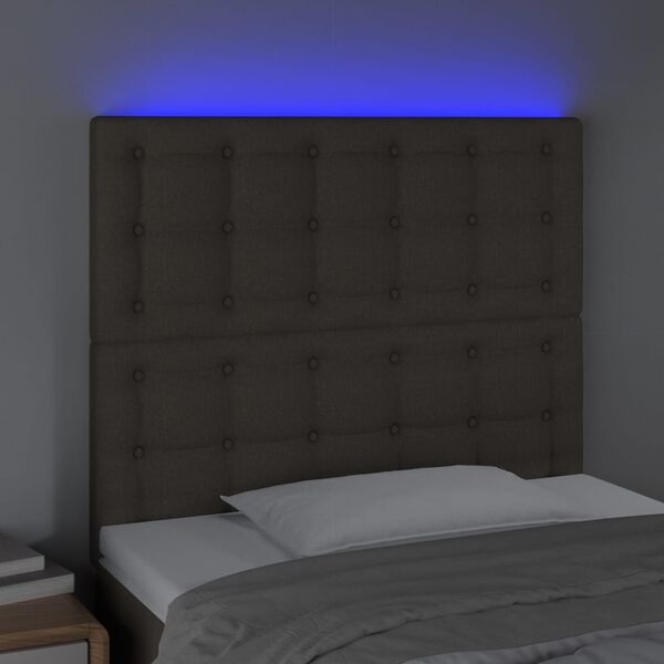 vidaXL LED Kopfteil Taupe 80x5x118/128 cm Stoff