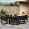 vidaXL Garten Essgruppe 9 pcs Schwarz Poly-Rattan