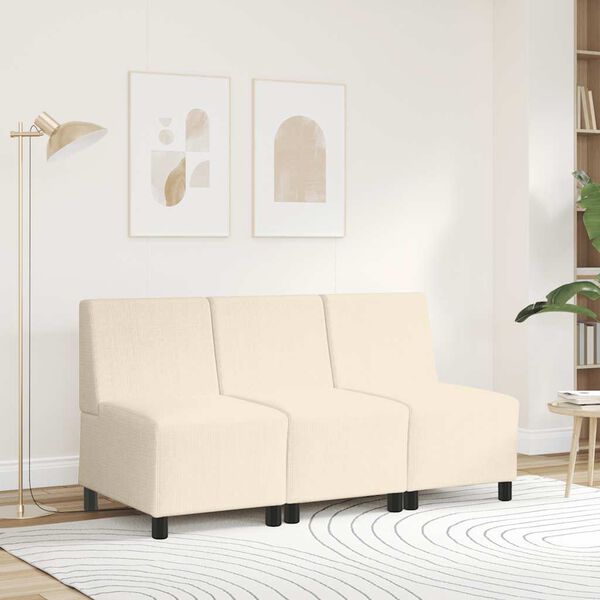 vidaXL | Modulares Armfreies Sofa | Creme 55 x 74 x 82 cm Cordstoff