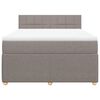 vidaXL Boxspringbett mit Matratze Taupe 160x200 cm Stoff