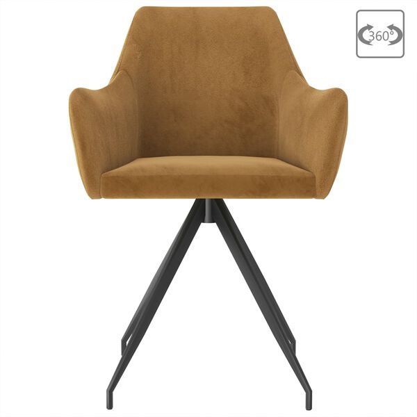 vidaXL Esszimmerst&uuml;hle 2 Stk. Braun Samt