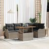 vidaXL Gartensofa-set mit Kissen 6 pcs Grau Poly-Rattan