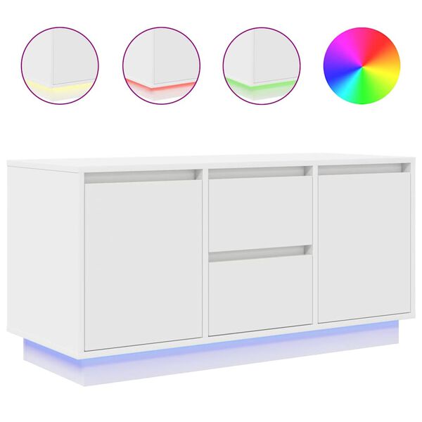 vidaXL TV-Schrank mit LED-Leuchten Weiß 100x41x50 cm