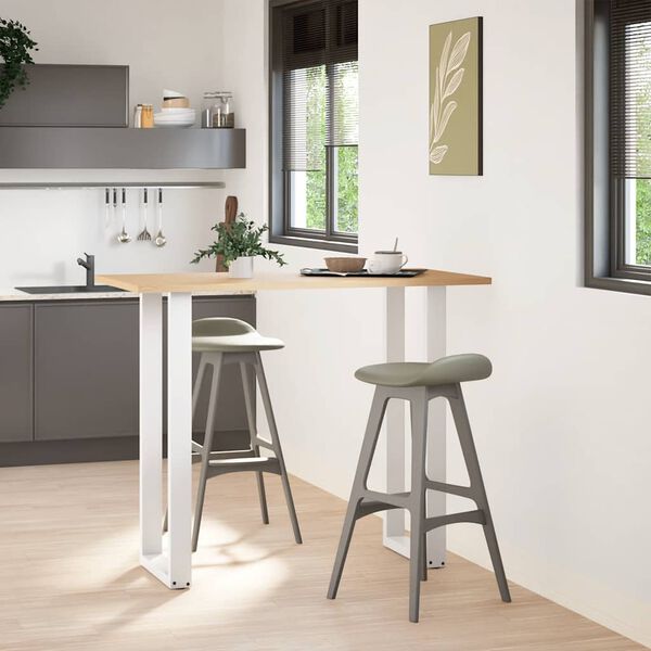 vidaXL Bartischbeine U-Form 2 Stk. Wei&szlig; 40x(110-111) cm Stahl