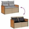 vidaXL Gartensofa-set mit Kissen 9 pcs Beige und Hellgrau Poly-Rattan