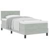 vidaXL Boxspringbett mit Kopfteil Hellgrau 90 x 200 cm Samt