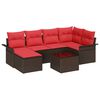 vidaXL Gartensofa-set mit Speicher 7 pcs Braun Poly-Rattan