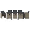 vidaXL Garten Essgruppe 9 pcs Grau Poly-Rattan