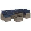 vidaXL 8-teiliges Gartensofa-Set mit Kissen, grau, Polyrattan