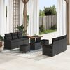 vidaXL Gartensofa-set mit Kissen 9 pcs Schwarz Poly-Rattan