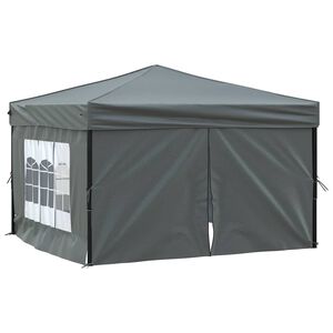 vidaXL Partyzelt Faltbar mit Seitenw&auml;nden Anthrazit 3x3 m