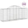 vidaXL Gabionen mit Hochbogen 50 Stk. 200x50x80/100cm Verzinktes Eisen