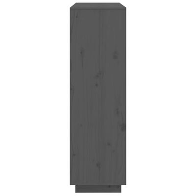 vidaXL Highboard Grau 110,5x35x117 cm Massivholz Kiefer