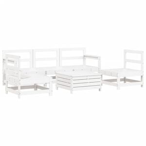 vidaXL 6-tlg. Garten-Sofagarnitur Wei&szlig; Massivholz Kiefer