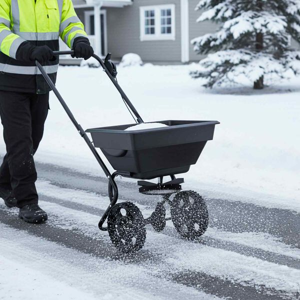 vidaXL Streuer Schwarz 82 x 46 x 75 cm PVC und Stahl