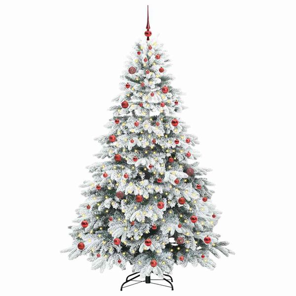 vidaXL K&uuml;nstlicher Weihnachtsbaum mit 300 LEDs Wei&szlig; 210 cm PE und PVC
