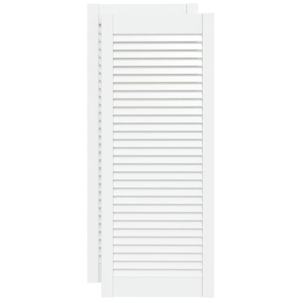 vidaXL Schrankt&uuml;ren Lamellen-Design 2 Stk Wei&szlig; 99,3x39,4 cm Massivholz