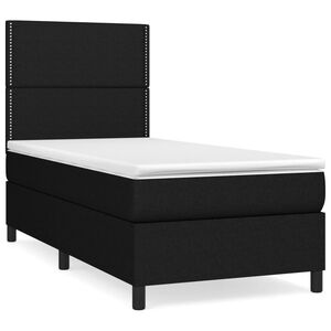 vidaXL Boxspringbett mit Matratze Schwarz 80x200 cm Stoff