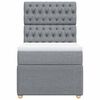 vidaXL Boxspringbett mit Matratze Hellgrau 90x190 cm Stoff