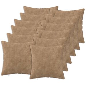 vidaXL Kissen 12 stk. HEERLEN Taupe 40 x 40 cm Mikrofaser Fleece