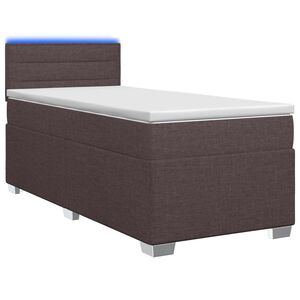 vidaXL Boxspringbett mit Matratze und LED Dunkelbraun 90 x 200 cm