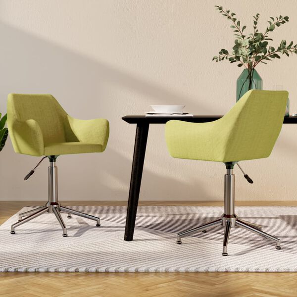 vidaXL Esszimmerst&uuml;hle 2 Stk. Drehbar Gr&uuml;n Stoff