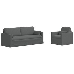 vidaXL Sofa 2 pcs Dunkelgrau