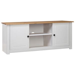vidaXL TV-Schrank Wei&szlig; 120x40x50 cm Massivholz Panama-Kiefer