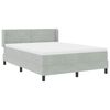 vidaXL Boxspringbett mit Matratze Hellgrau 200 x 160 cm Samt