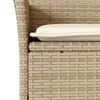 vidaXL 7-tlg. Garten-Essgruppe mit Kissen Beige Poly Rattan und Glas